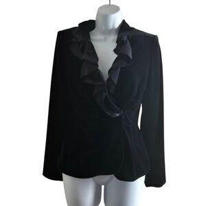 Kay Unger NY blazer womens size 4 blue classic sophisticated dark academia sexy